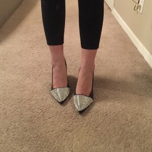 Authentic Gemeiqi black bling crystals high heels